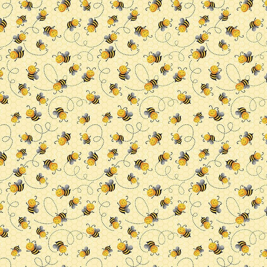 Timeless Treasures Fabric FQ Home Is Where My Honey Is CUTE FLIYING BEE Gail-CD1850 Cotton Fabric