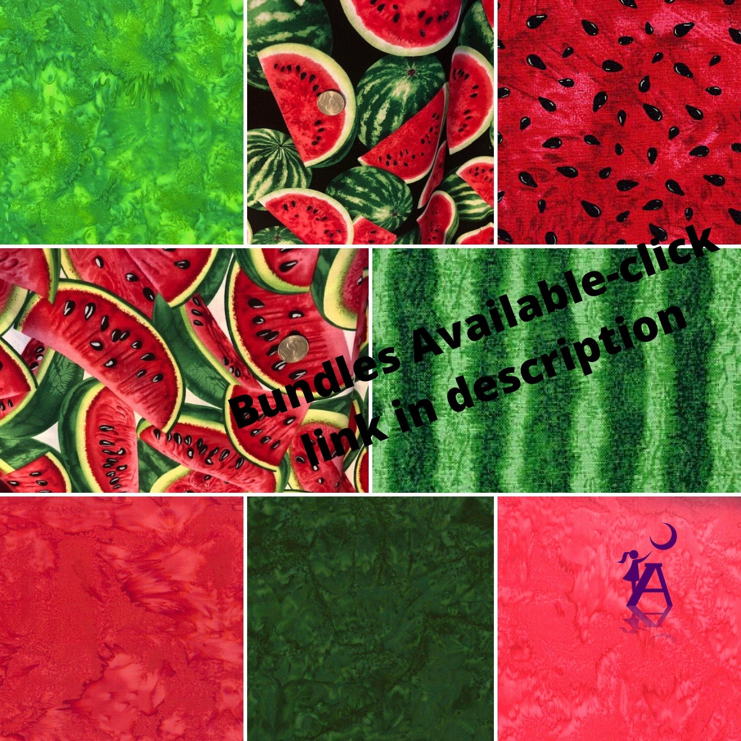 Timeless Treasures Fabric Fresh Fruit Collection Green Watermelon Texture Stripes, Timeless Treasures C1138