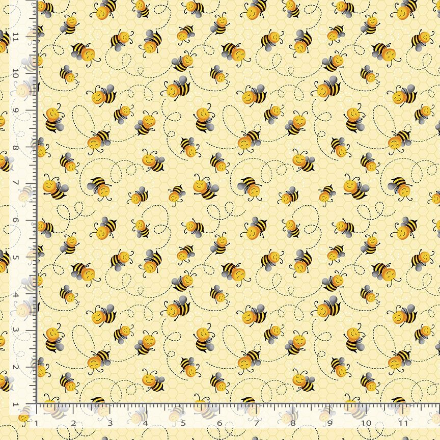 Timeless Treasures Fabric Home Is Where My Honey Is CUTE FLIYING BEE Gail-CD1850 Cotton Fabric
