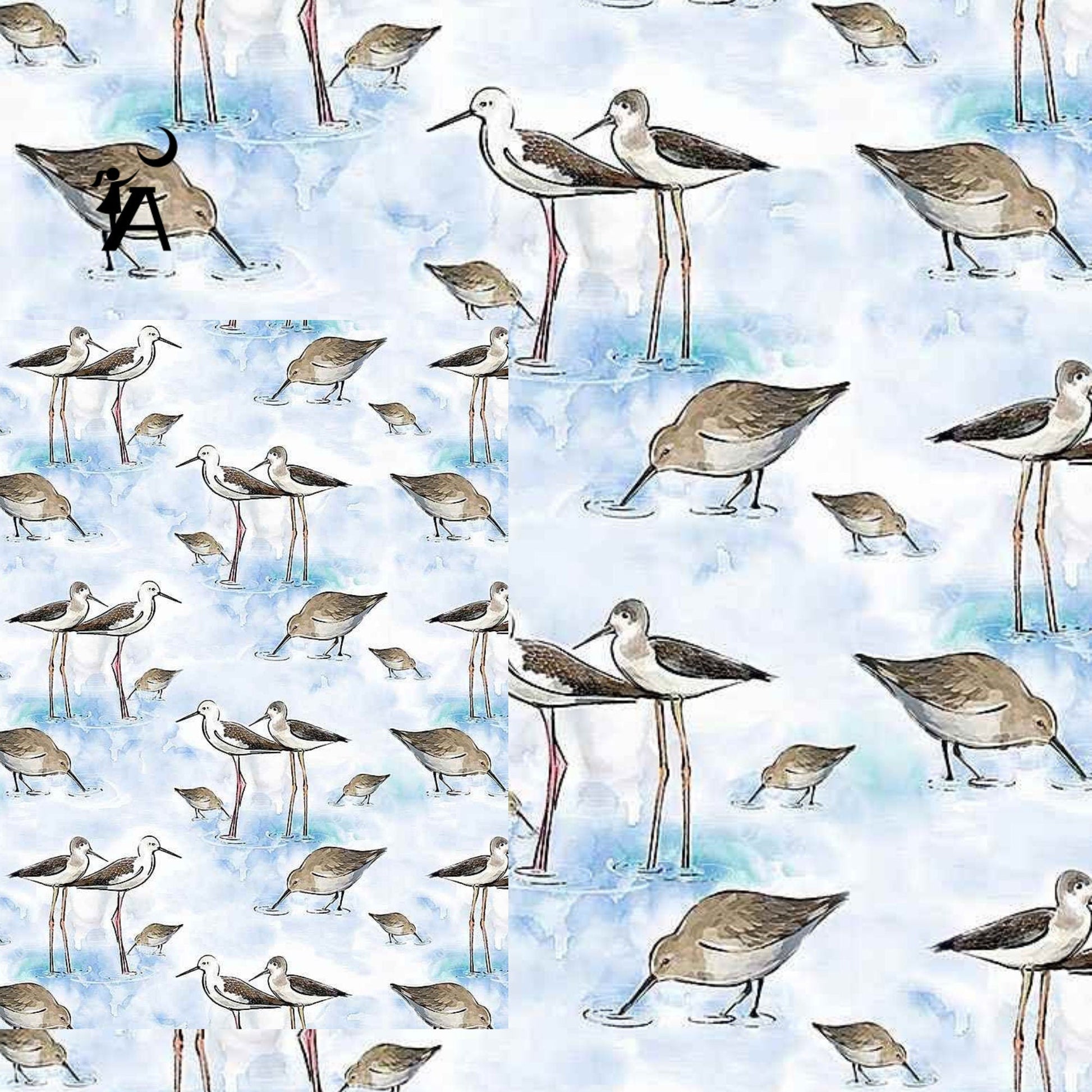Timeless Treasures Fabric Thomas Little Ocean Blue Beach Fabric & Nautical Fabric Bundle by Timeless Treasures 8 prints