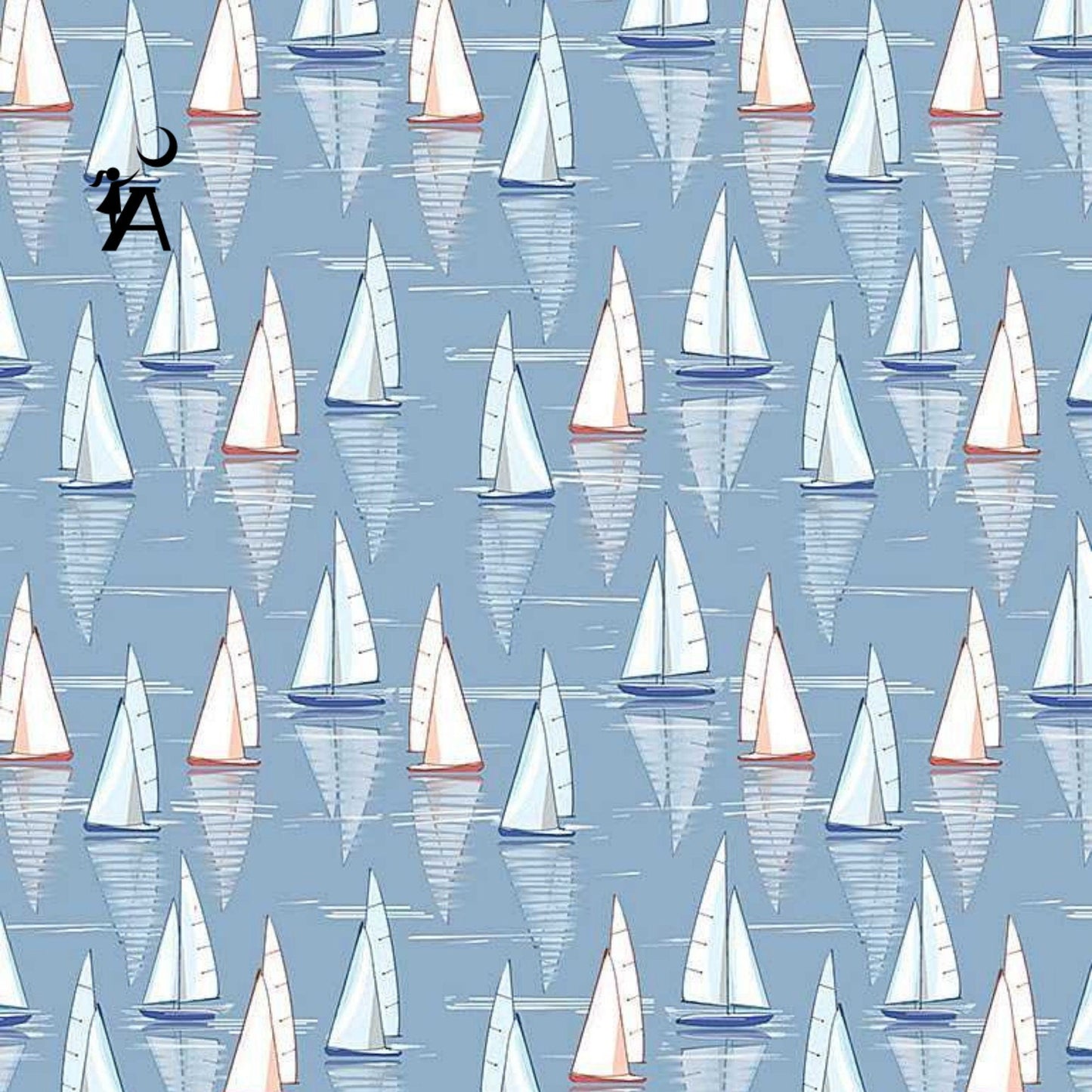 Timeless Treasures Fabric Thomas Little Ocean Blue Beach Fabric & Nautical Fabric Bundle by Timeless Treasures 8 prints