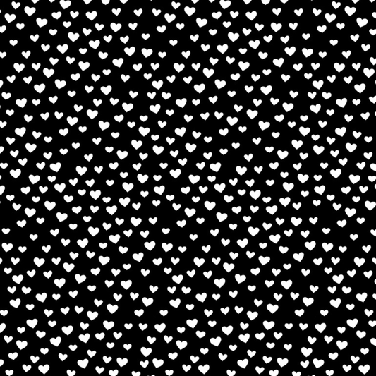Timeless Treasures Fabric What's the Buzz Black Hearts Fabric by the yard
