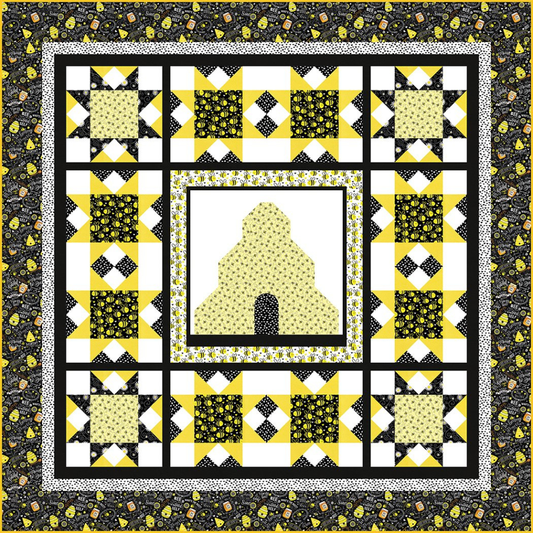 Timeless Treasures Quilt Kit Bee Sweet Quilt Pattern for Advanced Beginner Finished Size 66 in x 66 in by Heidi Pridemore