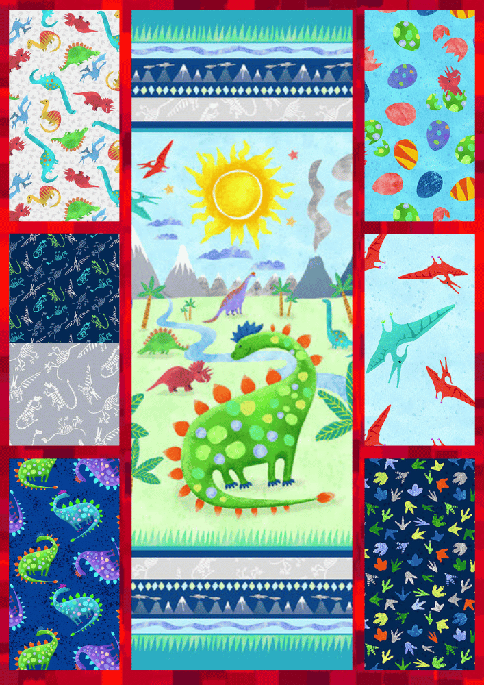Timeless Treasures Quilt Kit Kit TOP/Binding ONLY Beginner Dinosaur Quilt Kit Henry Glass Dinosaur Kingdom with Picture This Pattern