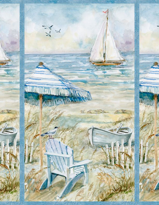 Wilmington Prints Fabric Coastal Sanctuary 24” Panel by Susan Winget for Wilmington Prints