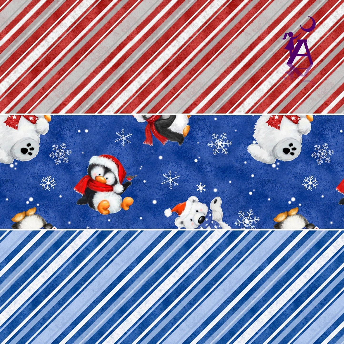 Wilmington Prints Fabric Snow What Fun Cotton Fabric PRECUT 5 Karat Crystals 5 in square 42 per pack