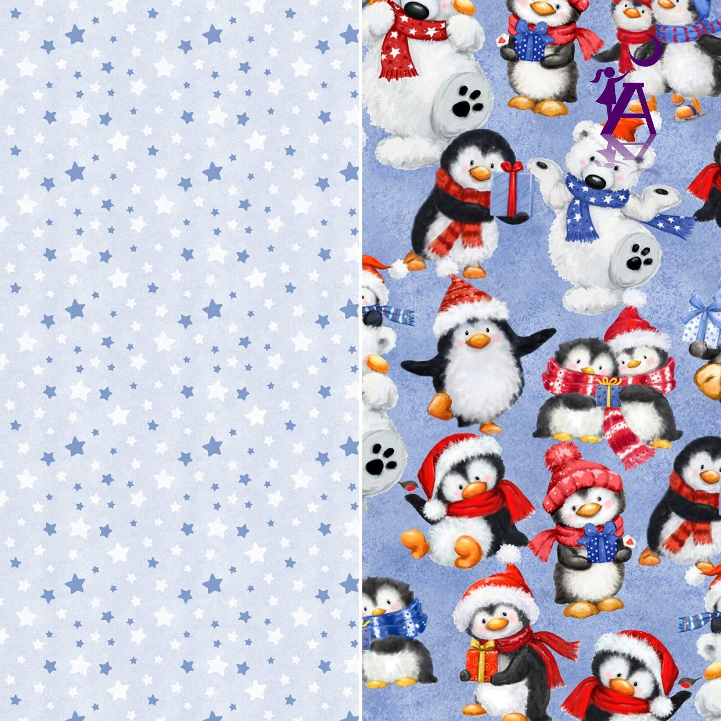 Wilmington Prints Fabric Snow What Fun Cotton Fabric PRECUT 5 Karat Crystals 5 in square 42 per pack