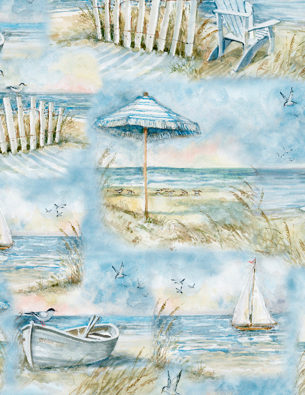 Wilmington Prints precut Coastal Sanctuary 10” squares by Susan Winget for Wilmington Prints, 10 Karat Squares