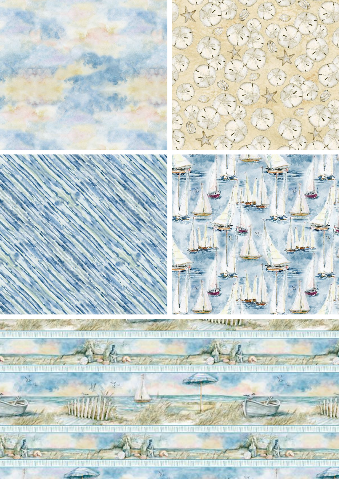 Wilmington Prints precut Copy of Coastal Sanctuary 10” squares by Susan Winget for Wilmington Prints, 10 Karat Crystals Precut Fabric