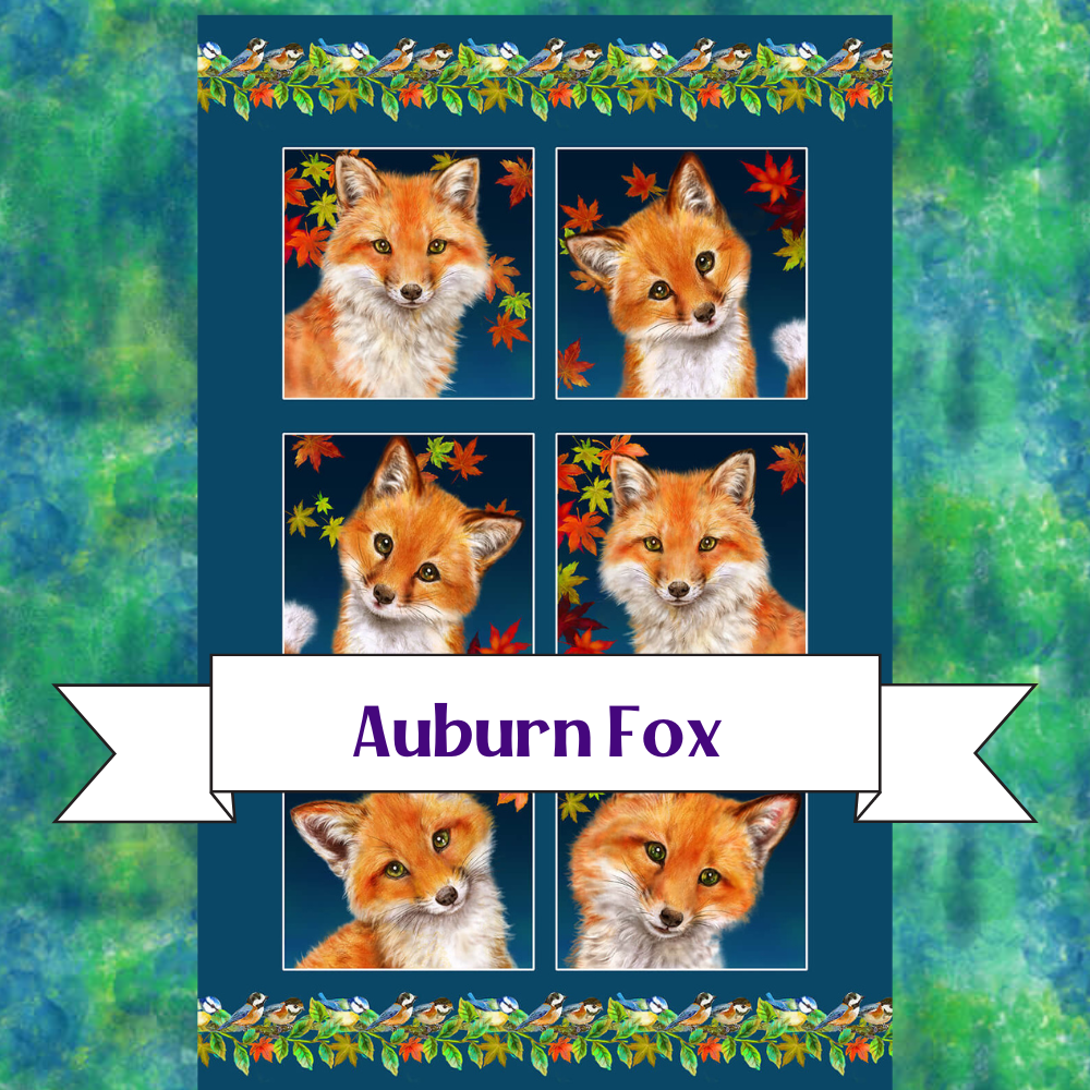 Auburn Fox thumbnail on Fall foliage background in crisp fall hues