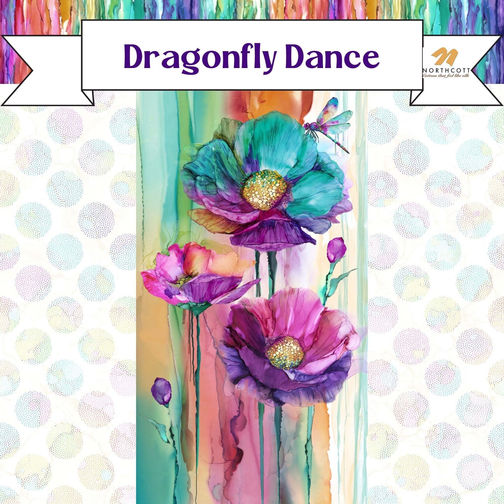 Dragonfly Dance Cotton Quilting Fabric
