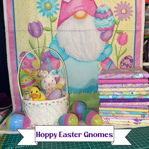 Hoppy Easter Gnomies Cotton Fabric