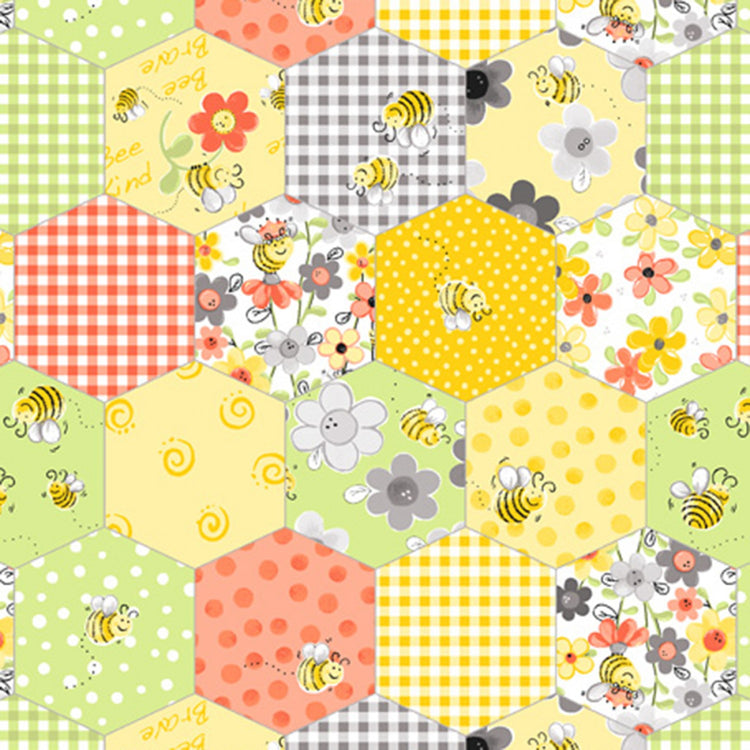 Susybee Sweet Bees Cotton Quilting Fabric