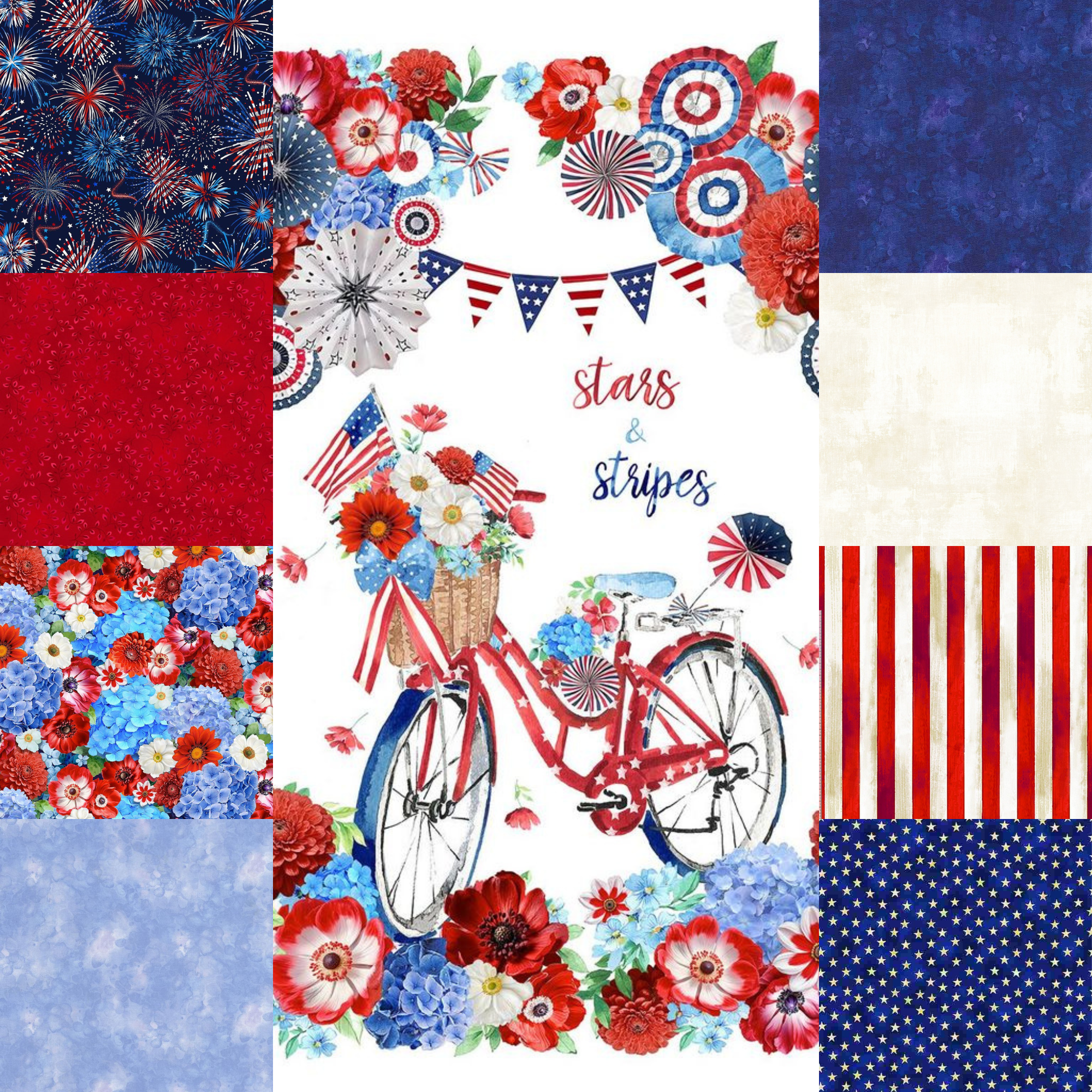 Stars & Stripes Cotton Quilting Fabric Collection