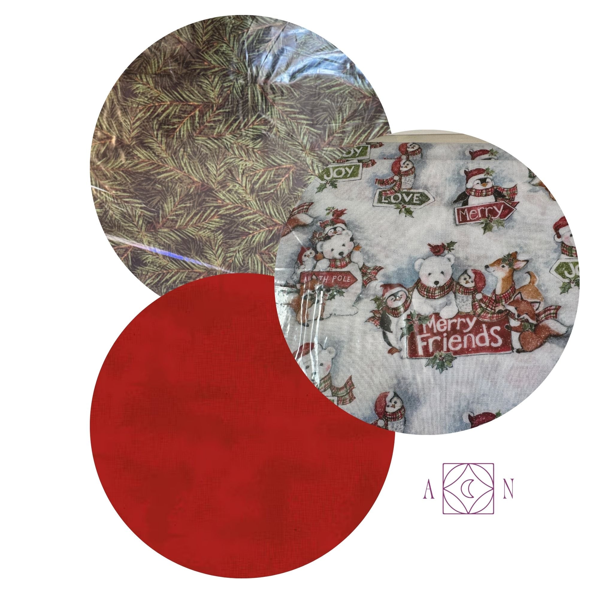Merry Friends Winter Animals – 3 Yard Quilt Fabric Bundle | Angels Neverland Exclusive