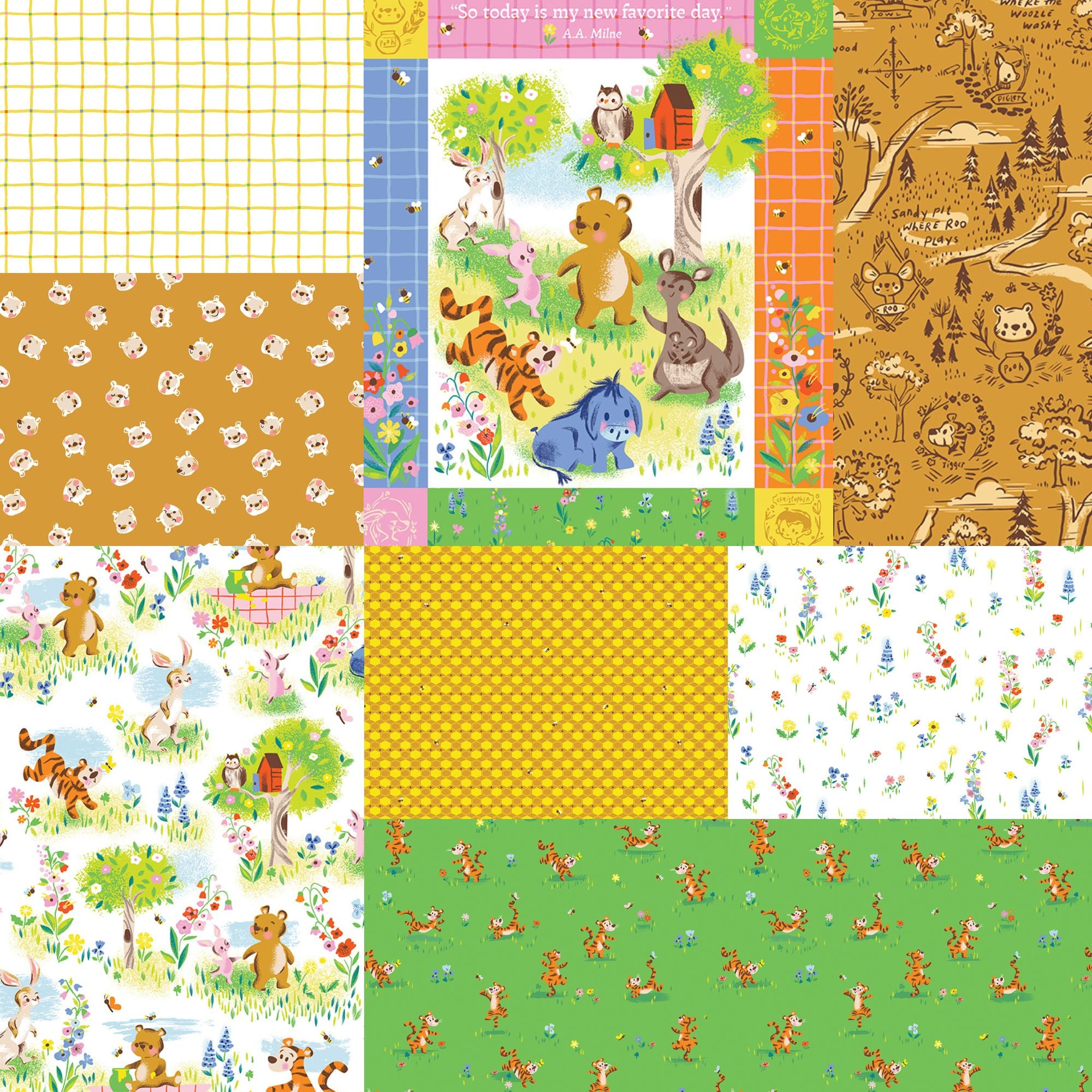 100 Aker Woods - 8 Yard Bundle (1 Yard Cuts) in White