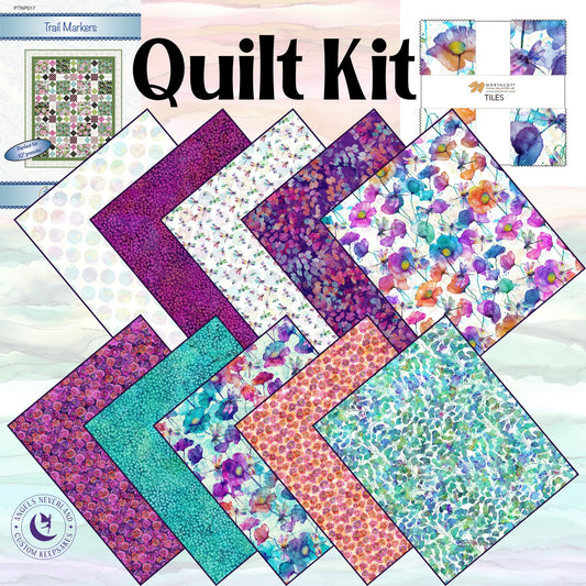 Dragonfly Dance Trail Markers QUILT KIT approximate finished size 62" x76"