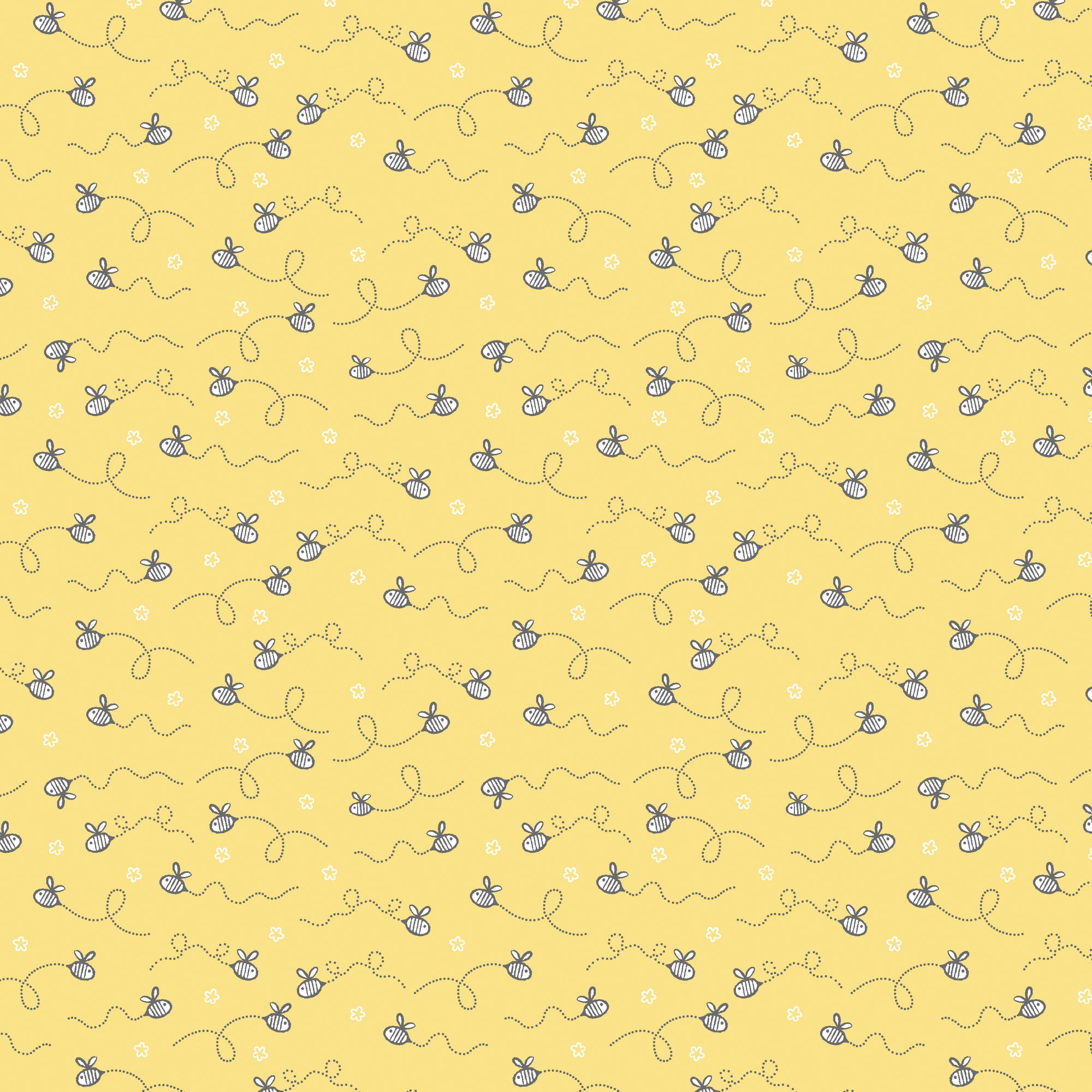 Doodle Baby Flannel Baby Bee Flannel in Yellow -  Flannel Fabric by the Yard