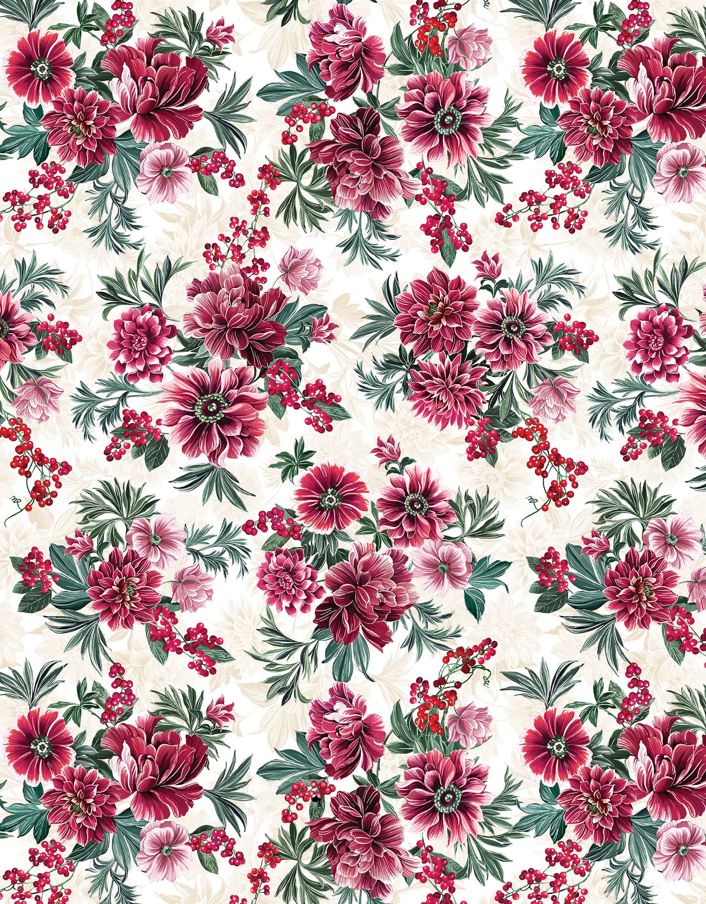 Winterberry Floral STRIP-PIES pre-cut 2.5 inch jelly roll stripes