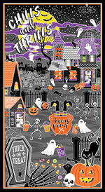 Spookyville Chills & Thrills Glow in the Dark Halloween Cotton Fabric QUILT KIT