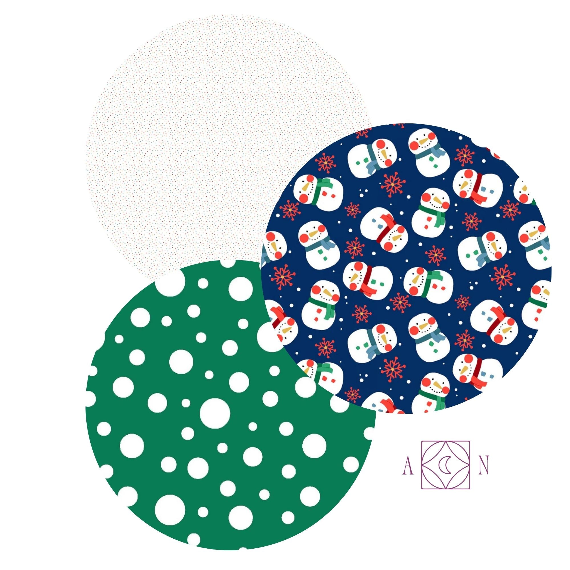 Gnome to Fa La Snowmen – 3 Yard Quilt Fabric Bundle | Angels Neverland Exclusive