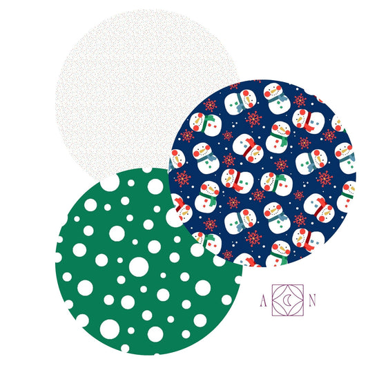 Gnome to Fa La Snowmen – 3 Yard Quilt Fabric Bundle | Angels Neverland Exclusive