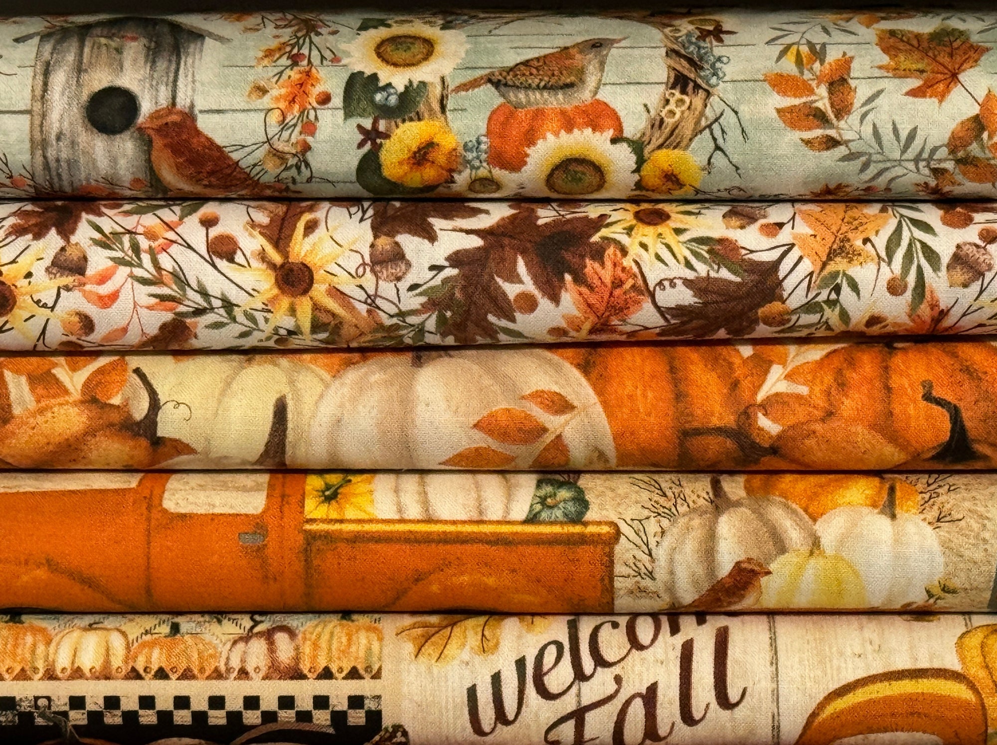 3 Wishes fabric bundle Pick of the Patch Fall Fabric Bundle with coordinating cotton blenders (FQ, 1/2 yard, 1 yard choices) 8 pieces