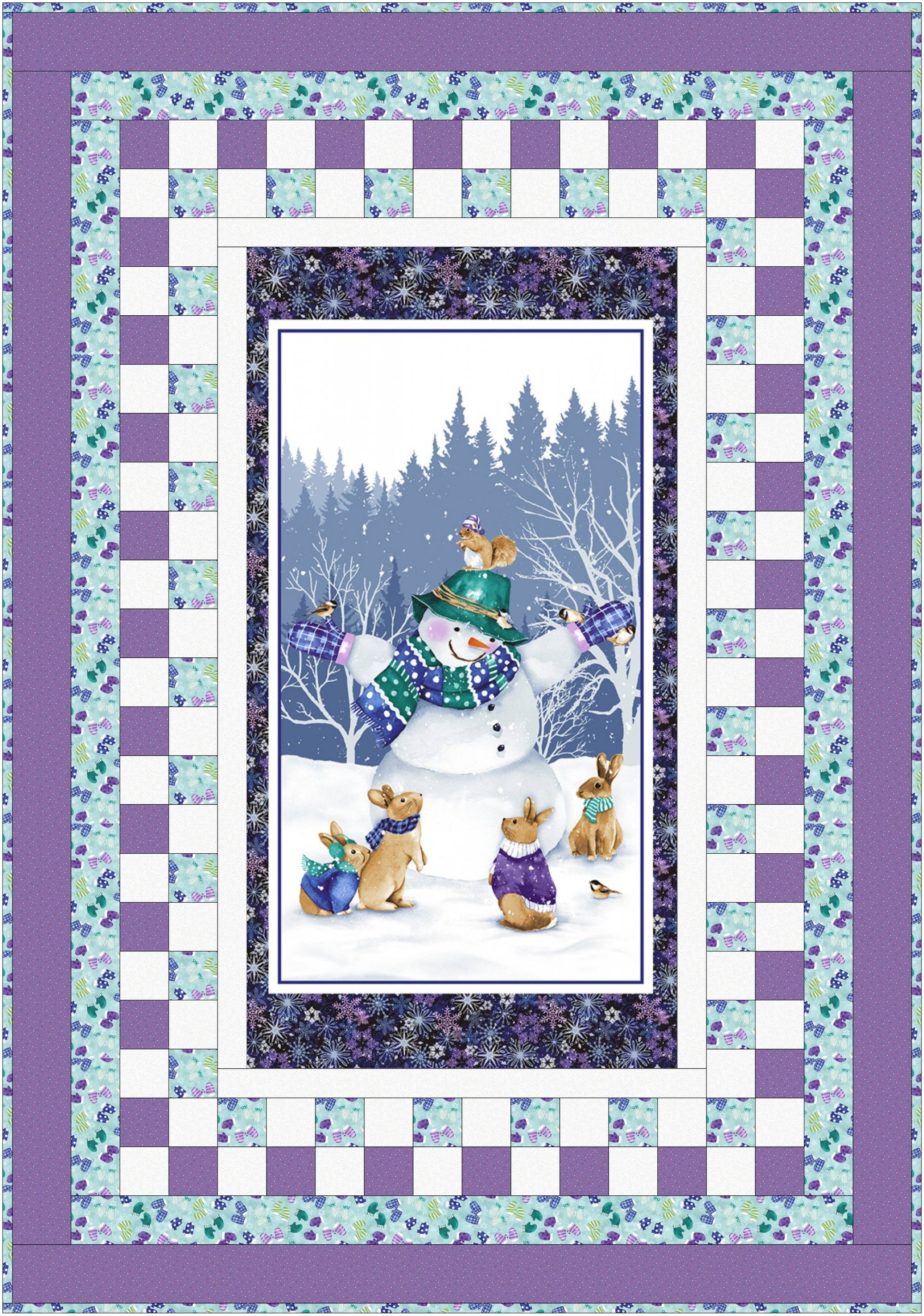 Flurry Friends Winter Wonderland Panel Quilt Kit