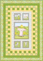Farm Babies Sunflower Meadow Panel Quilt Kit | Material Girlfriends 3YD Andapanel Pattern