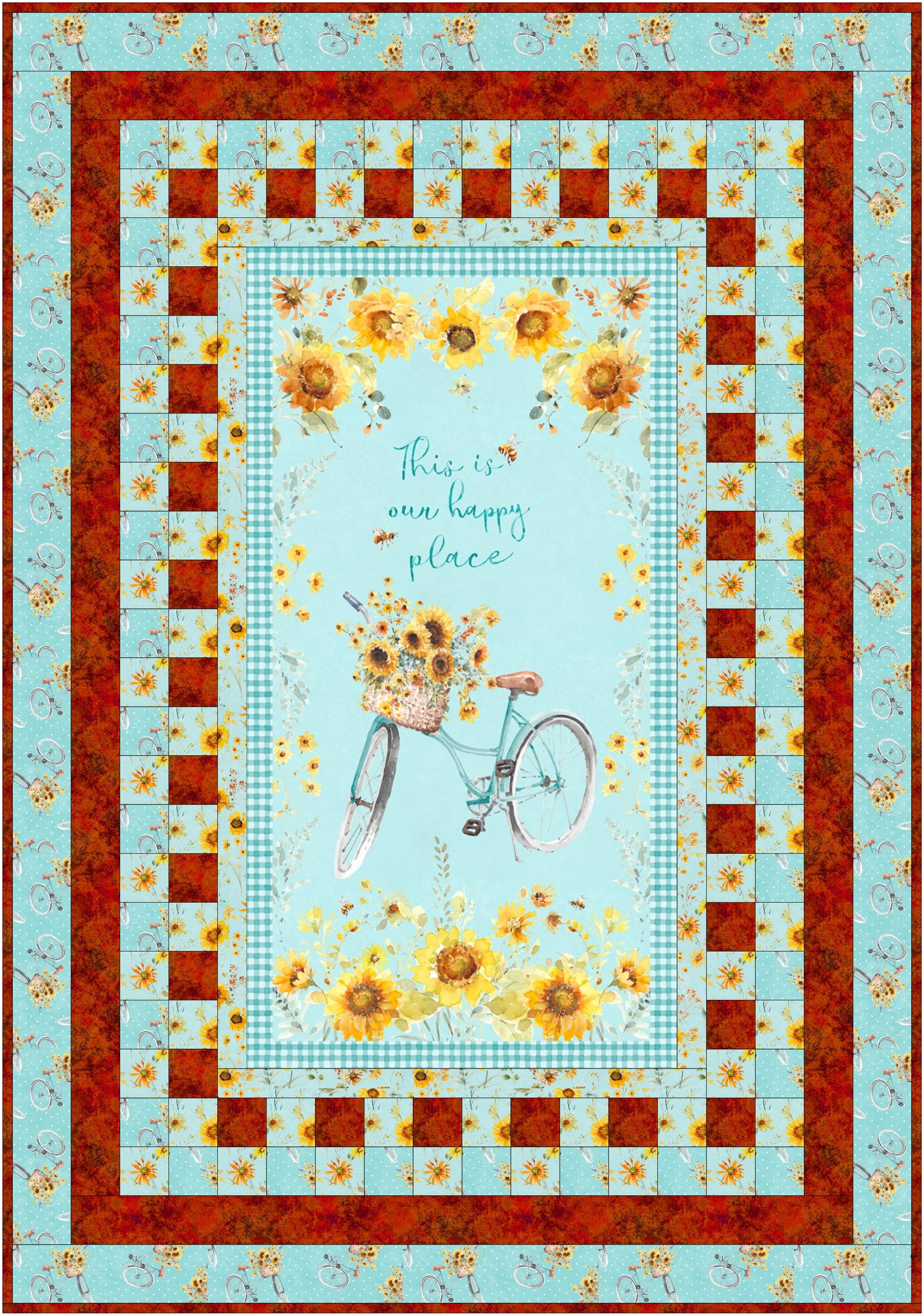 Sunflower Sweet Panel Quilt Kit | Material Girlfriends 3YD Andapanel Pattern