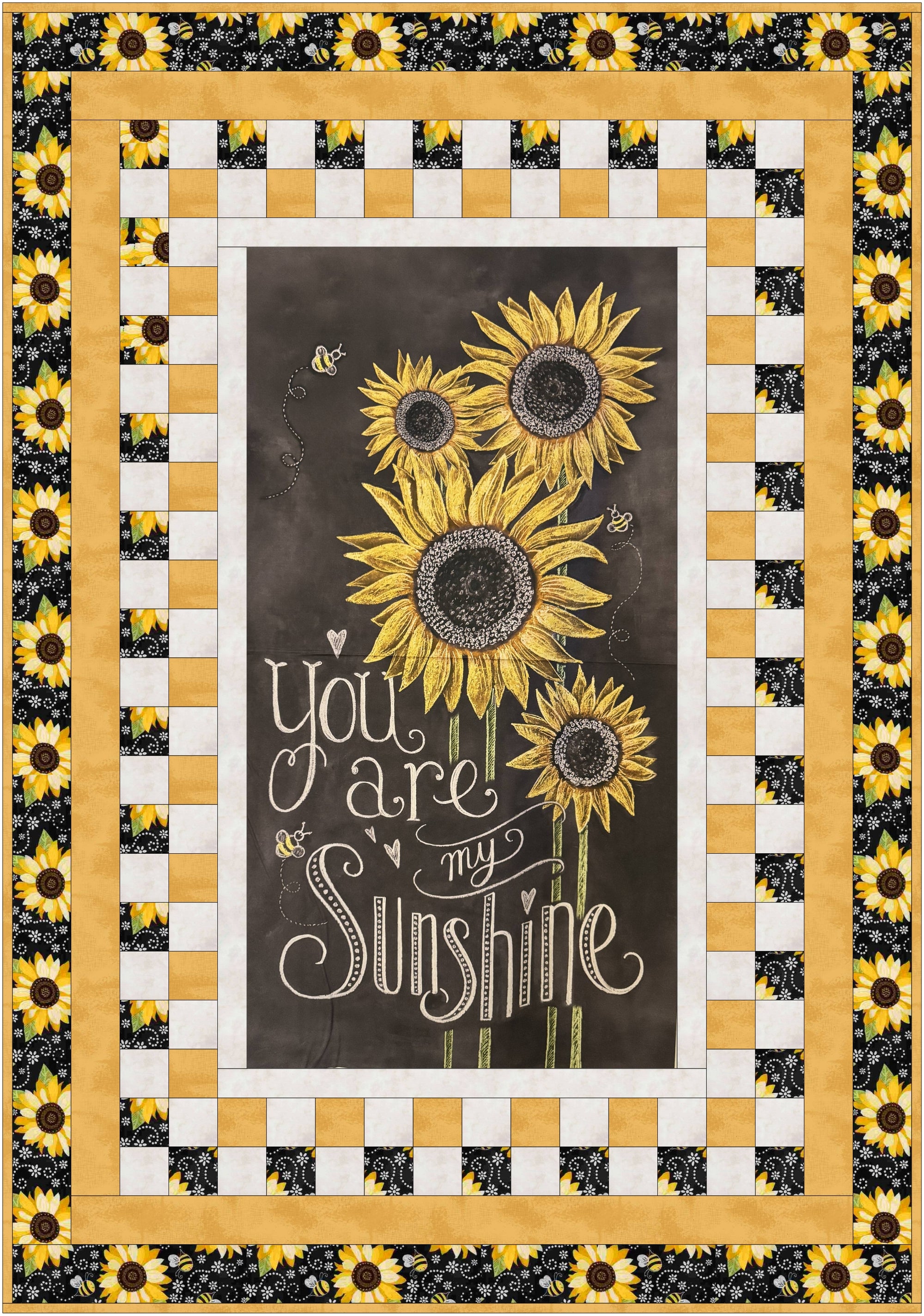 You Are My Sunshine Panel Quilt Kit | Material Girlfriends 3YD Andapanel Pattern