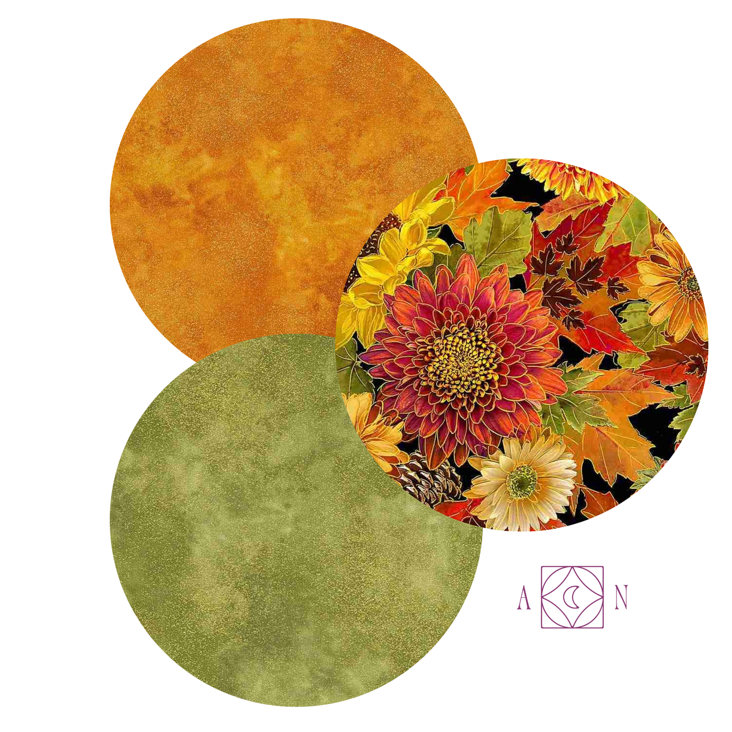 Packed Harvest Bouquets Metallic – 3 Yard Quilt Fabric Bundle | Angels Neverland Exclusive