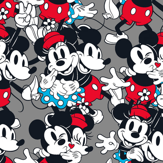 Licensed Disney Mickey & Minnie Vintage Loved Packed Cotton Fabric by the yard - PREORDER