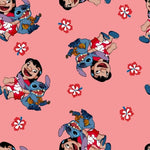 Lilo & Stitch Licensed Disney Fabric Stitch Action Stripe - Cotton Fabric by the yard