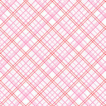 Gnomie Love Gnome Valentine's Day Fabric -  Bias Plaid - Cotton Fabric by the Yard (SKU 9786-22)