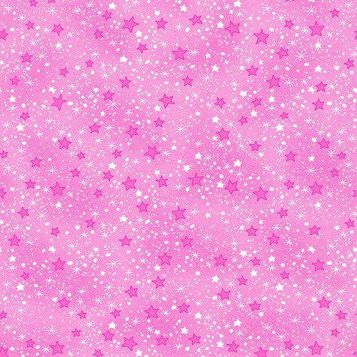 Pink Multi Stars Tonal Comfy Flannel baby flannel fabric by the yard