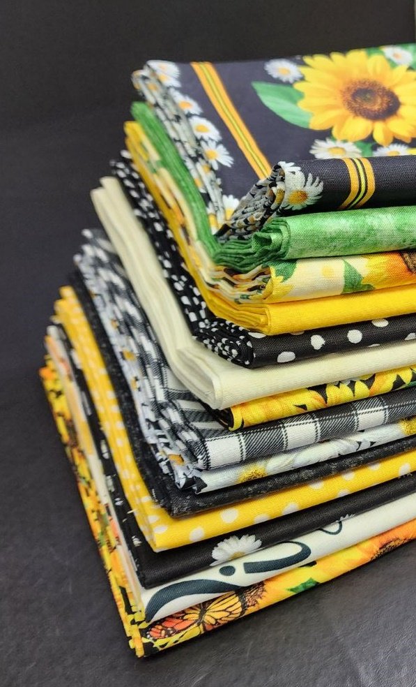Advice From a Sunflower FQ Fabric Bundles - Panel and 13 cuts (3 sizes)