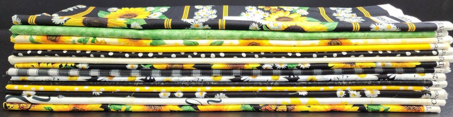 Advice From a Sunflower FQ Fabric Bundles - Panel and 13 FQs