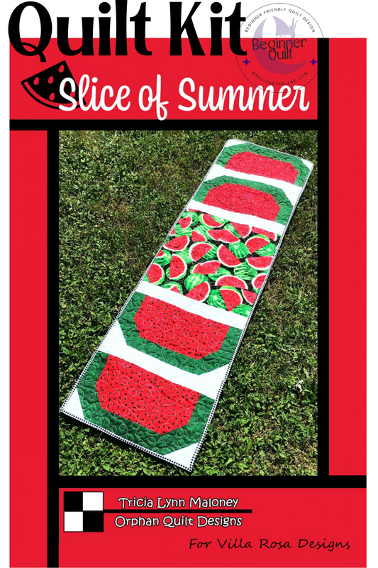 Slice of Summer Watermelon Table Runner KIT approximate finished size 16" x 52"