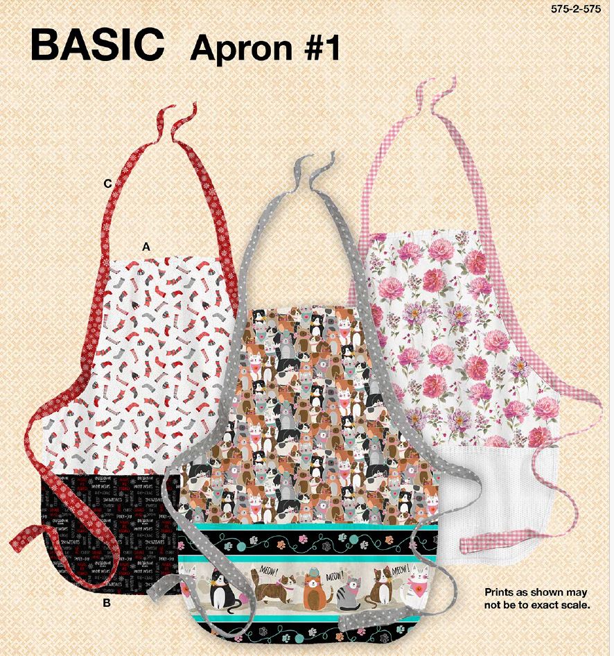 Basic Apron #1 FREE PATTERN download by Wilmington Prints - DIY Apron Pattern