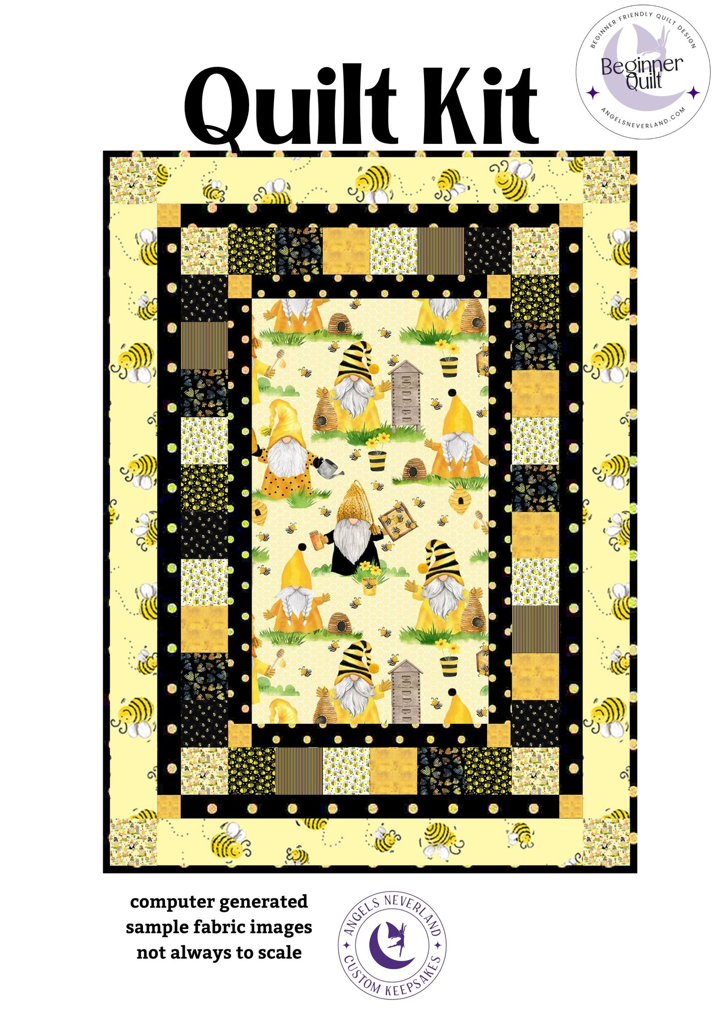 Beekeeper Gnome Beginner Quilt Kit with Picture This Pattern