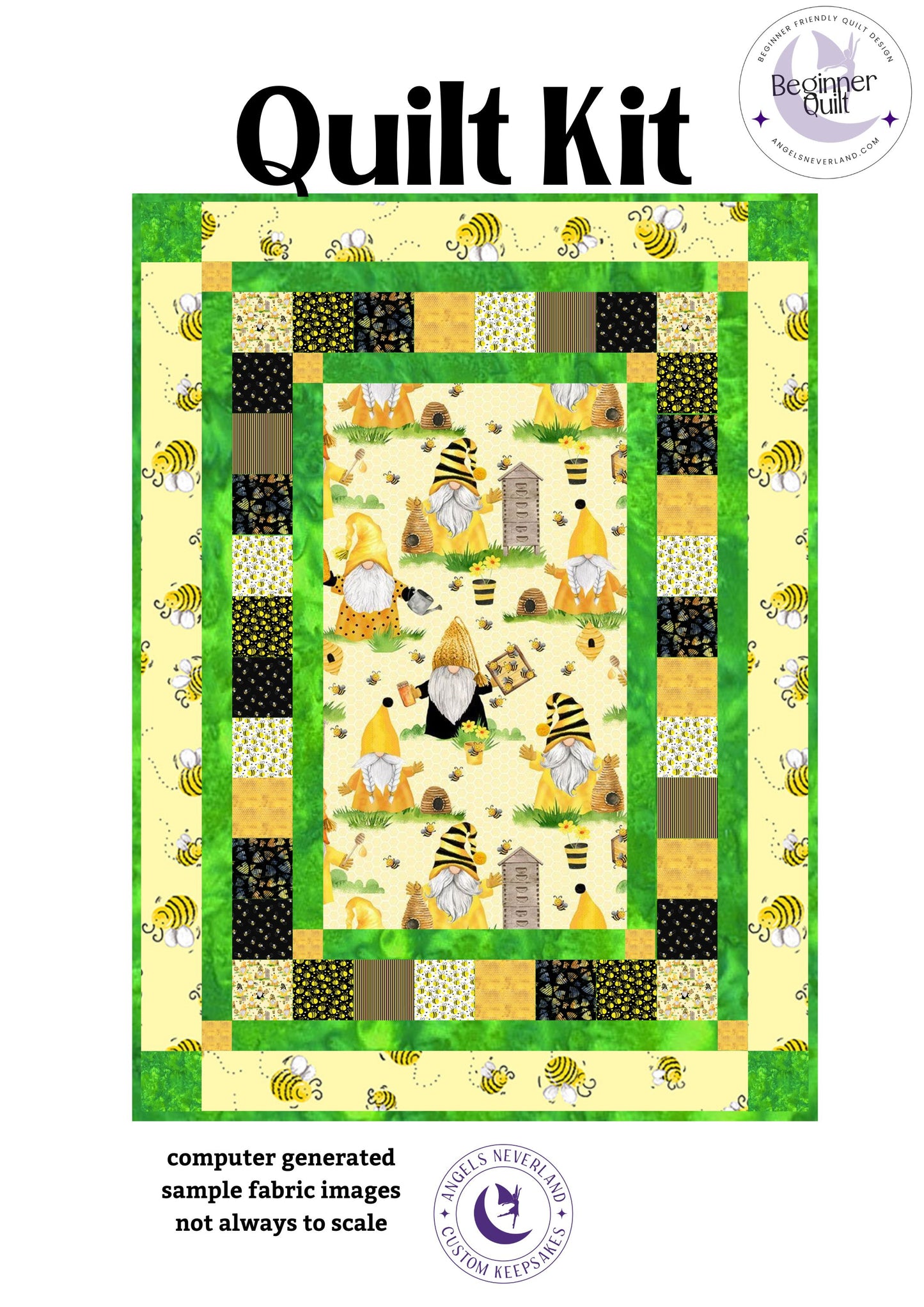 Beekeeper Gnome Beginner Quilt Kit with Picture This Pattern