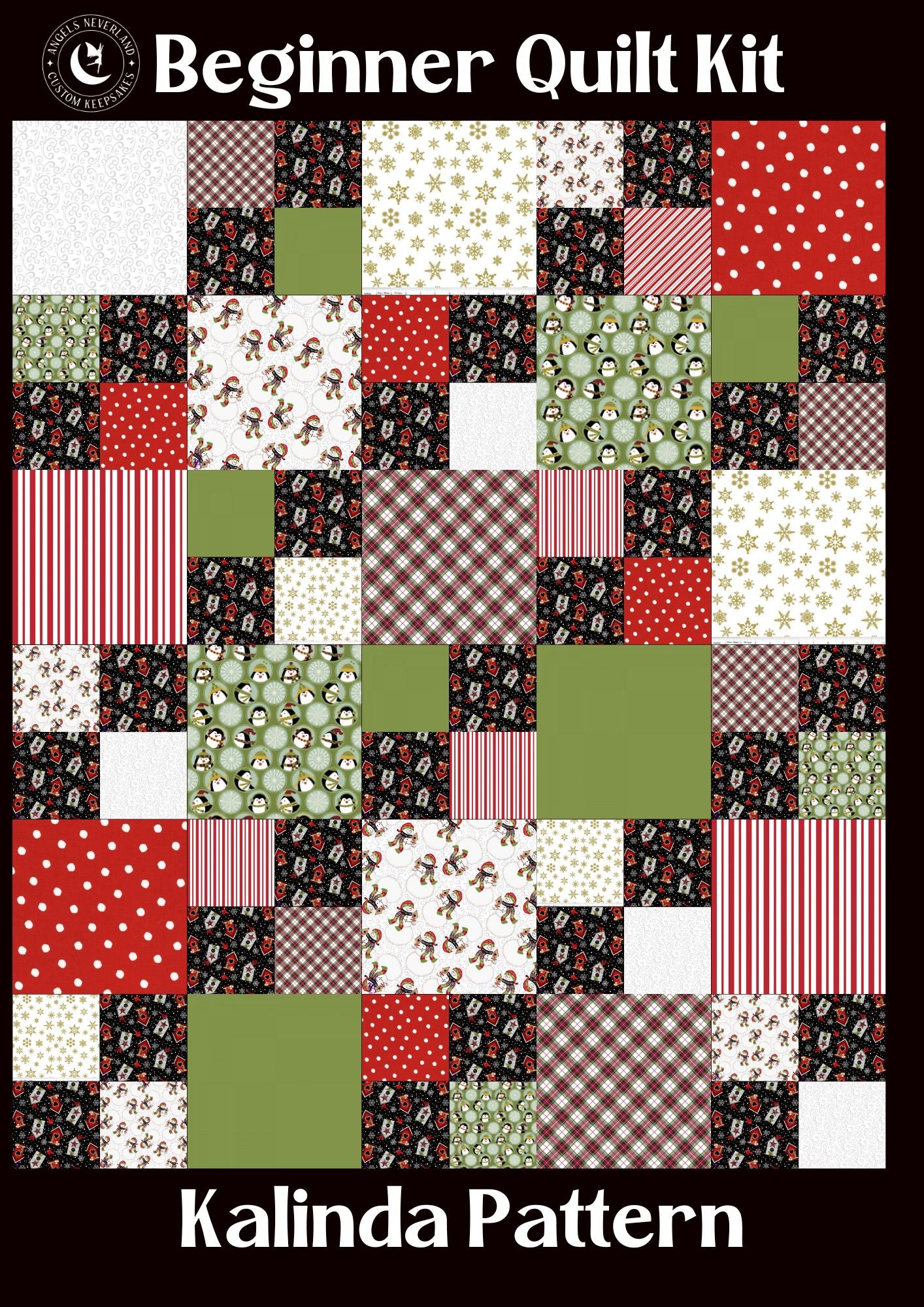 Cotton Christmas Quilt Kit with Snow Place Like Home Birdhouse Theme