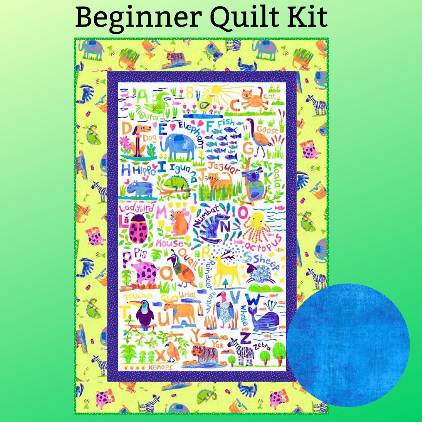 Alphabet Animal Magic Panel Quilt by Tracy English by Clothworks Beginner Nursery QUILT KIT