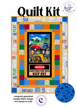 Building Dreams Construction Zone Panel Easy DIY Beginner QUILT KIT Construction Equipment Picture This Pattern