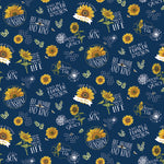 Honey Bees & Flowers Please - 8 Yard Bundle in Navy