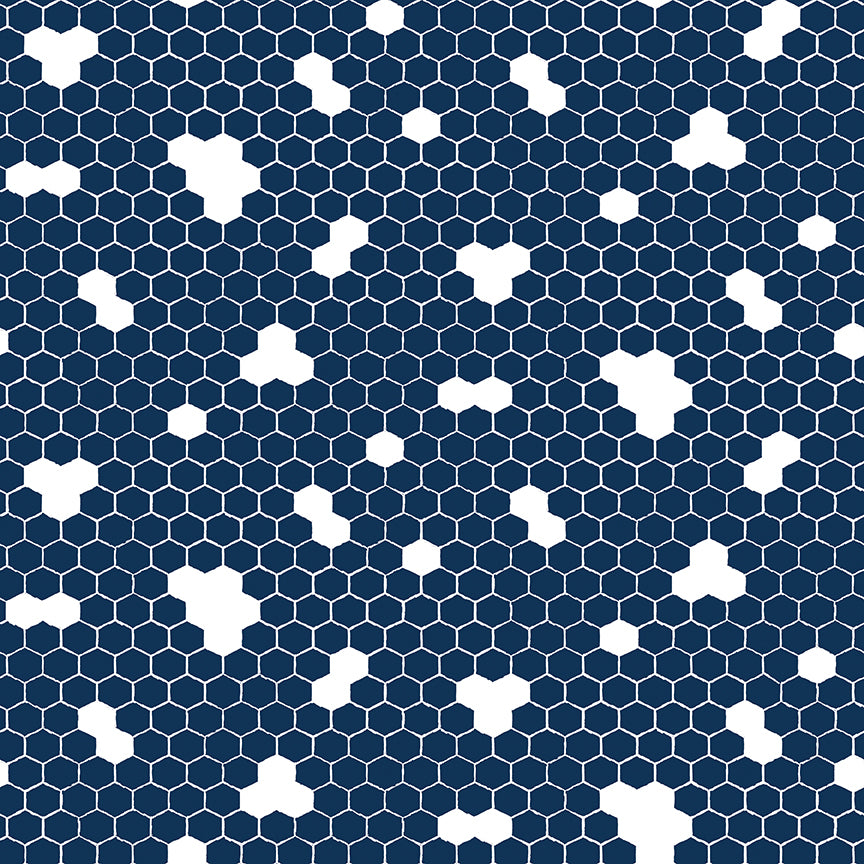 Honey Bees & Flowers Please - 8 Yard Bundle in Navy