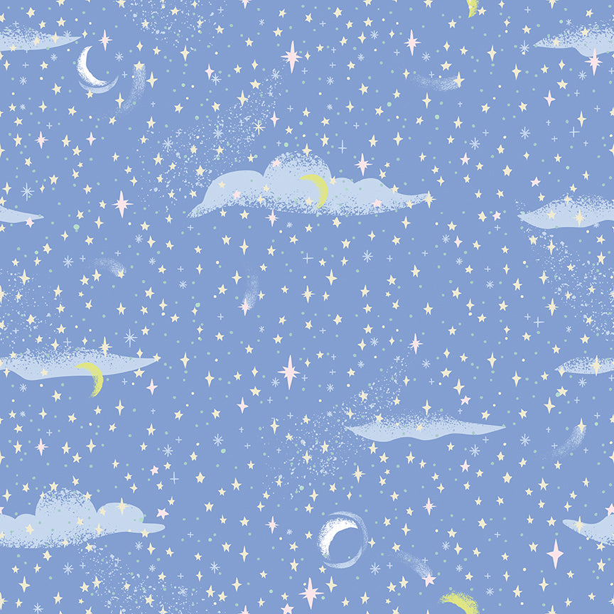 Forever Neverland Pixie Dust Periwinkle (C15905) Cotton Fabric by the Yard