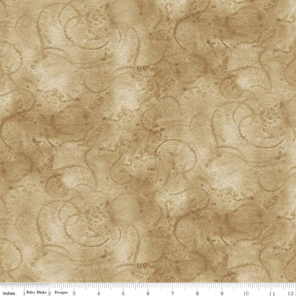 Painter's Watercolor Swirl Cotton Quilting Fabric in Khaki C680 by Riley Blake Designs