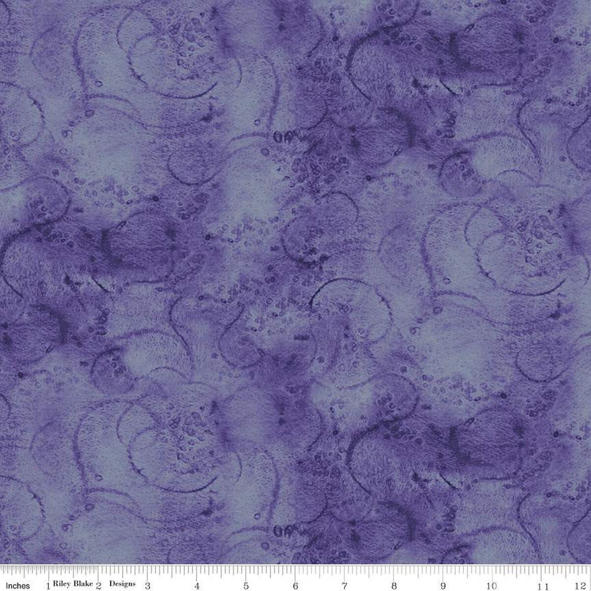 Painter's Watercolor Swirl Cotton Quilting Fabric in Periwinkle C680 by Riley Blake Designs